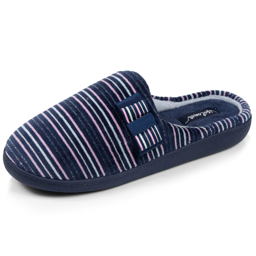 Chaussons mules Femme Rayures marine - Isotoner