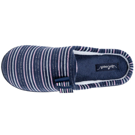 Chaussons mules ergonomiques Femme Rayures marine - Isotoner