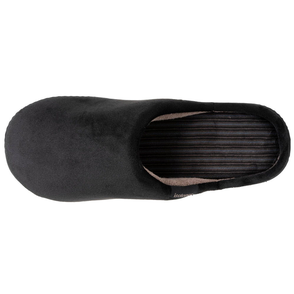 Chaussons mules Homme Noir intérieur rayures - Isotoner