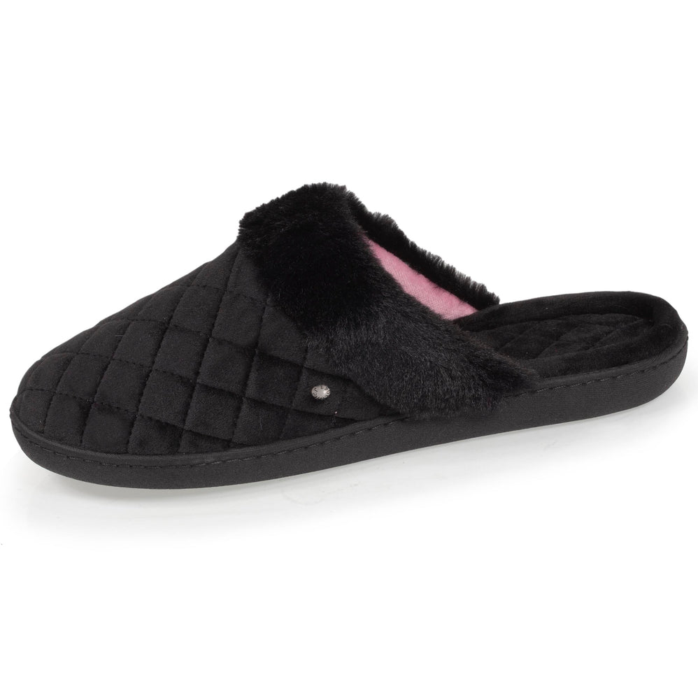 Chaussons mules Femme matelassé Noir - Isotoner