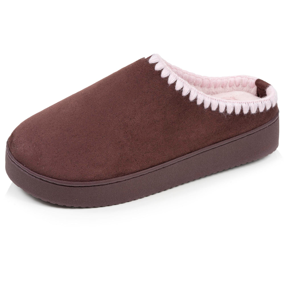 Chaussons mules plateforme Femme Cachou - Isotoner