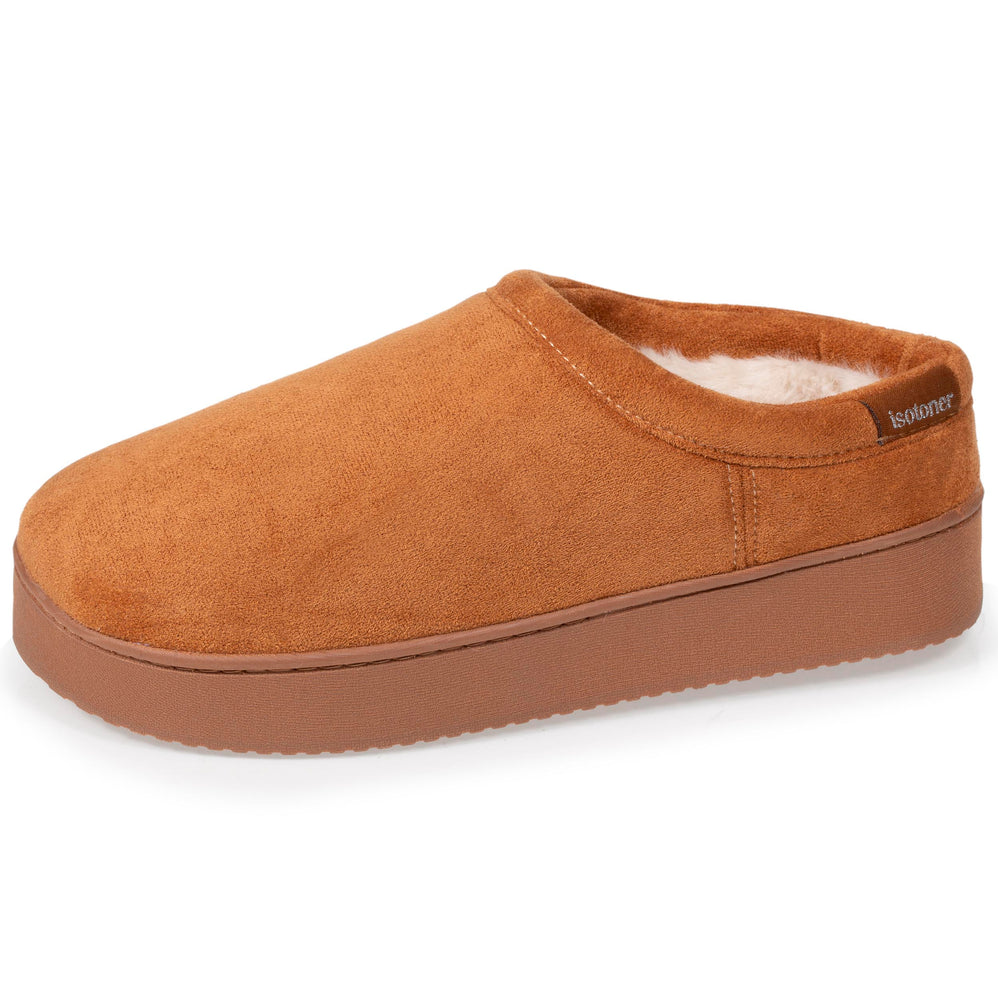 Chaussons mules plateforme Femme Camel - Isotoner
