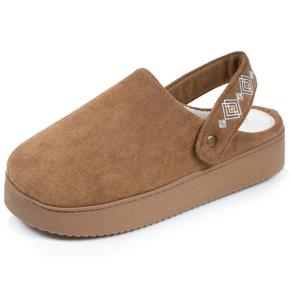 Chaussons mules plateforme Femme bride Camel - Isotoner