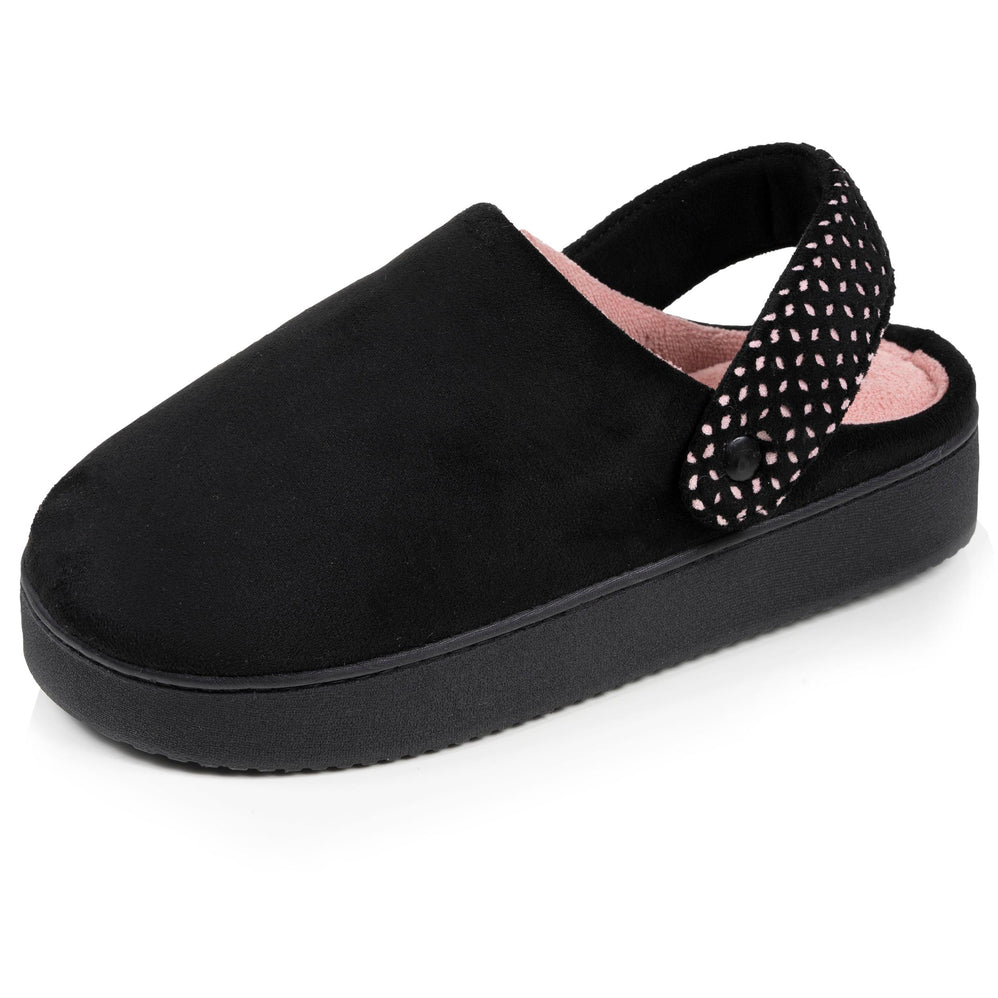 Chaussons mules plateforme Femme à bride Noir - Isotoner
