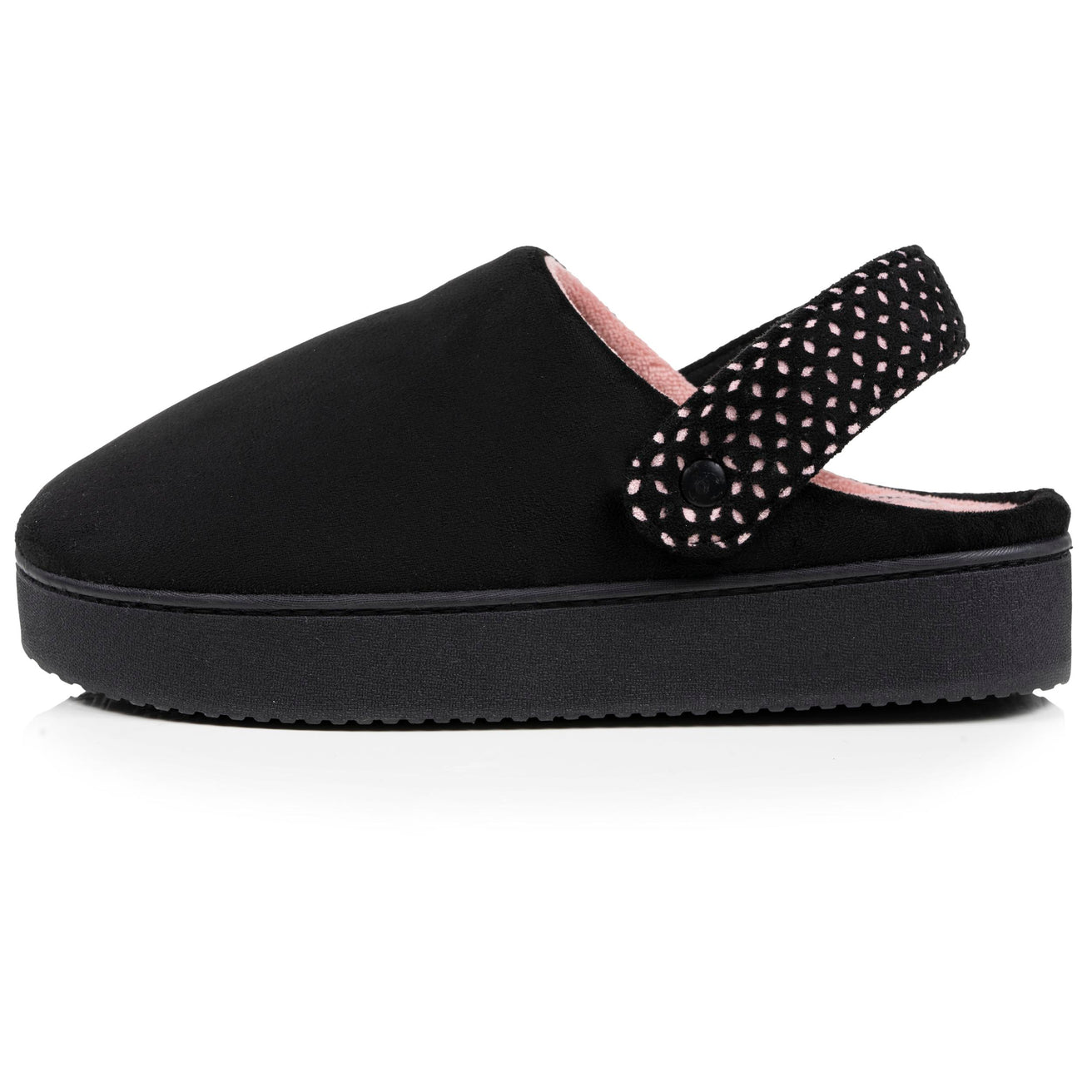 Chaussons mules plateforme à bride Femme Noir