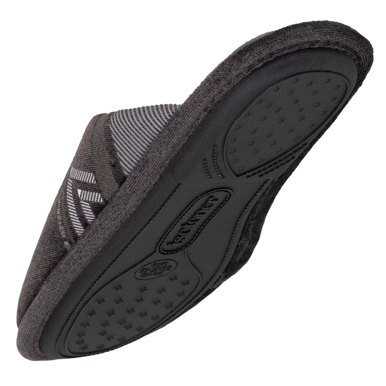 Chaussons mules plates Homme Gris chiné