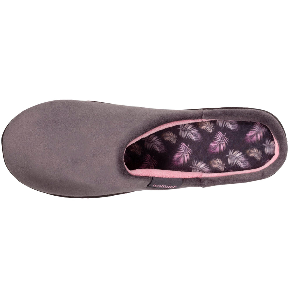 Chaussons mules talon Femme Gris foncé rose - Isotoner