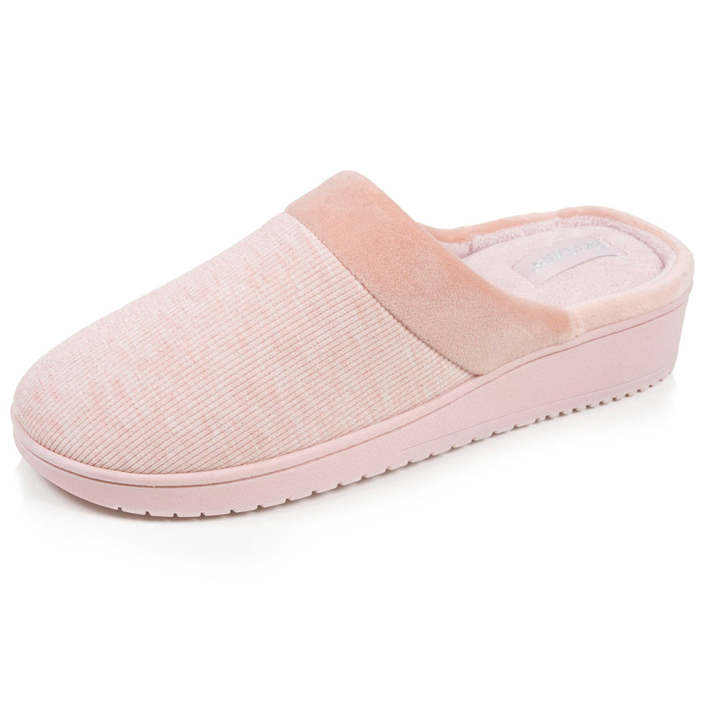 Chaussons mules talon Femme Blush velours - Isotoner
