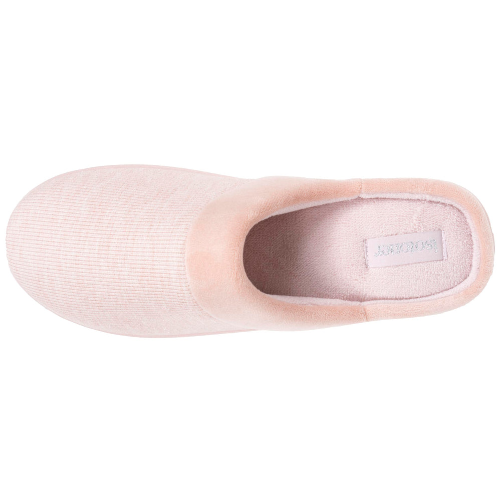 Chaussons mules talon Femme Blush velours - Isotoner