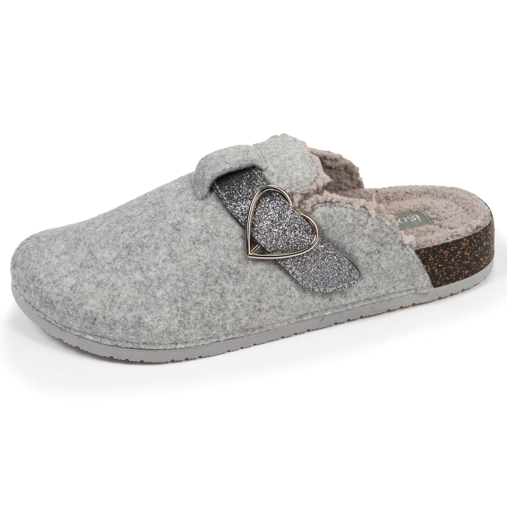 Chaussons sabots Femme Gris chiné paillettes - Isotoner