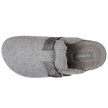 Chaussons sabots Femme Gris chiné paillettes - Isotoner