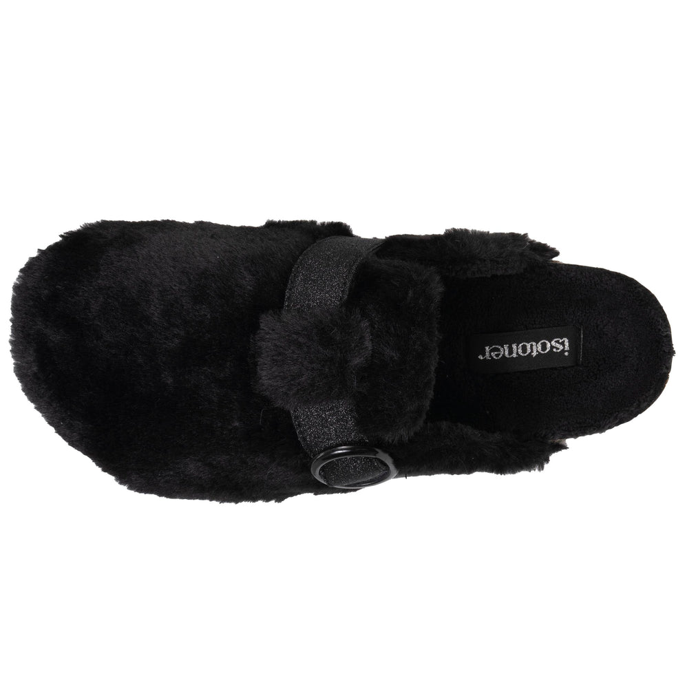 Chaussons sabots Femme Noir imitation fourrure - Isotoner