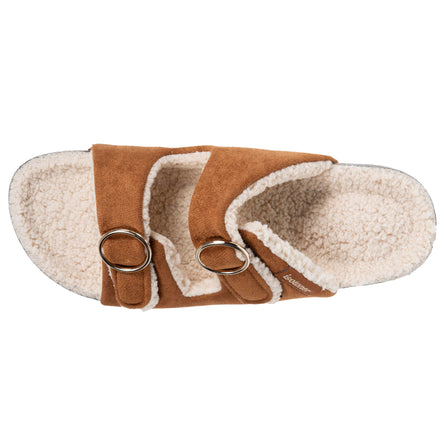 Chaussons sandales Femme Camel Sherpa - Isotoner