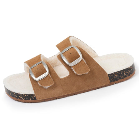 Chaussons sandales Femme Sherpa Camel - Isotoner