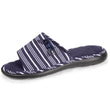 Chaussons sandales Femme rayées blanc et bleu marine
