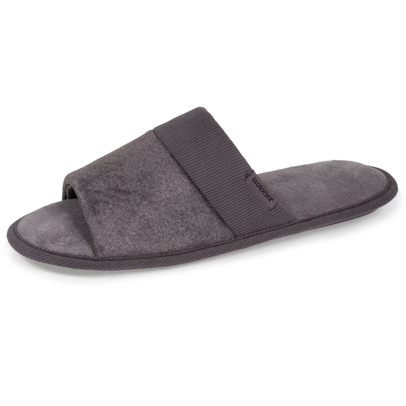 Chaussons mules ouvertes Homme Gris Isotoner - Main Image