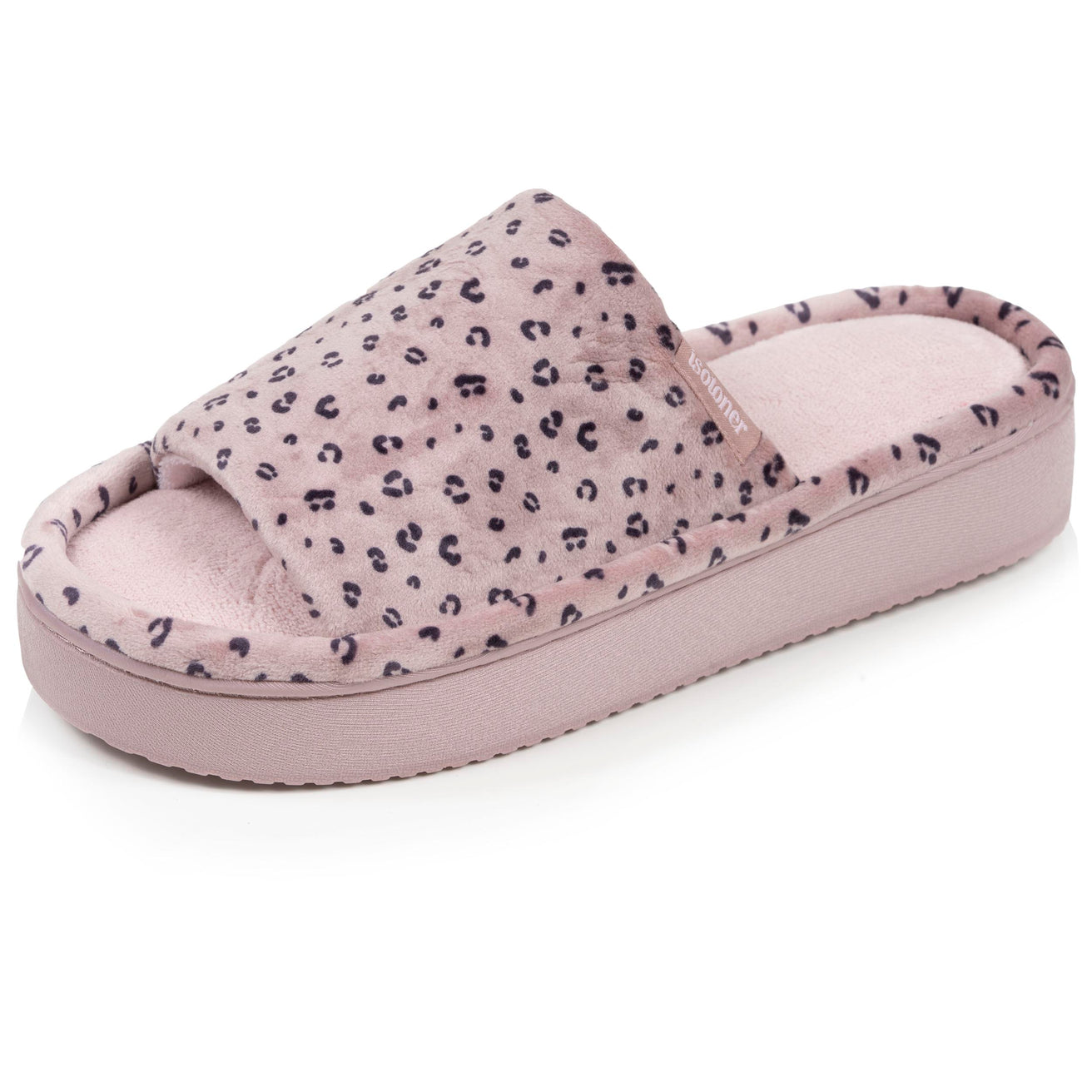 Chaussons sandales plateforme Femme Léopard blush