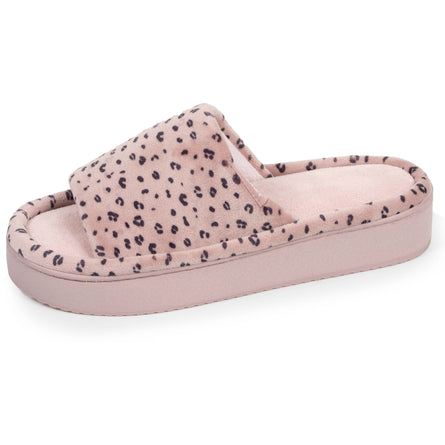 Chaussons sandales plateforme Femme Léopard blush - Isotoner