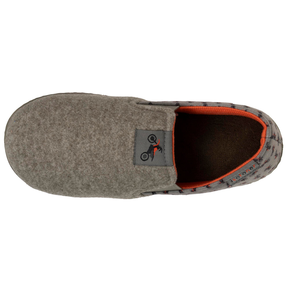 Chaussons sans-gênes Junior motos Kaki chiné - Isotoner