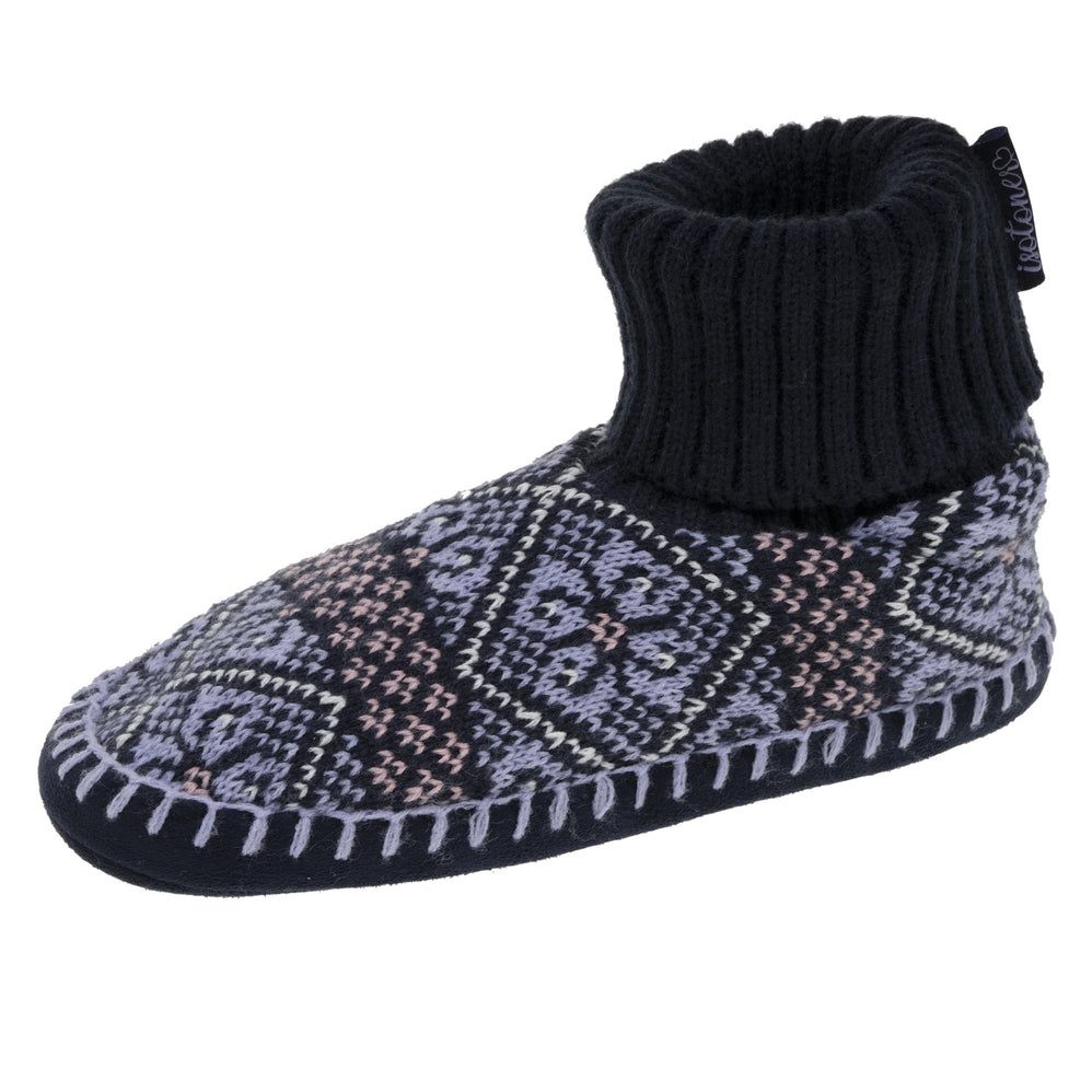 Chaussons scandinaves Femme Jacquard marine - Isotoner