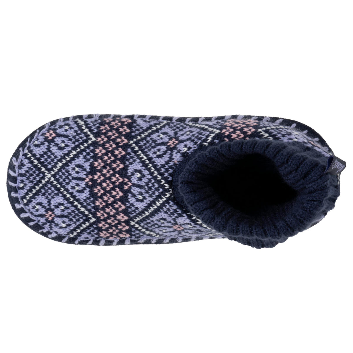 Chaussons scandinaves Femme Jacquard marine