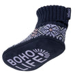 Chaussons scandinaves Femme Jacquard marine