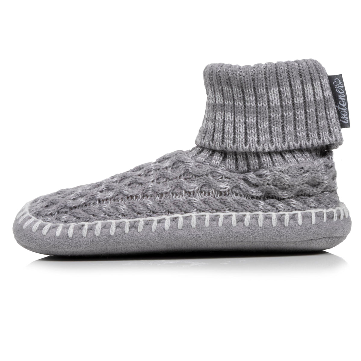 Chaussons scandinaves Femme maille Gris