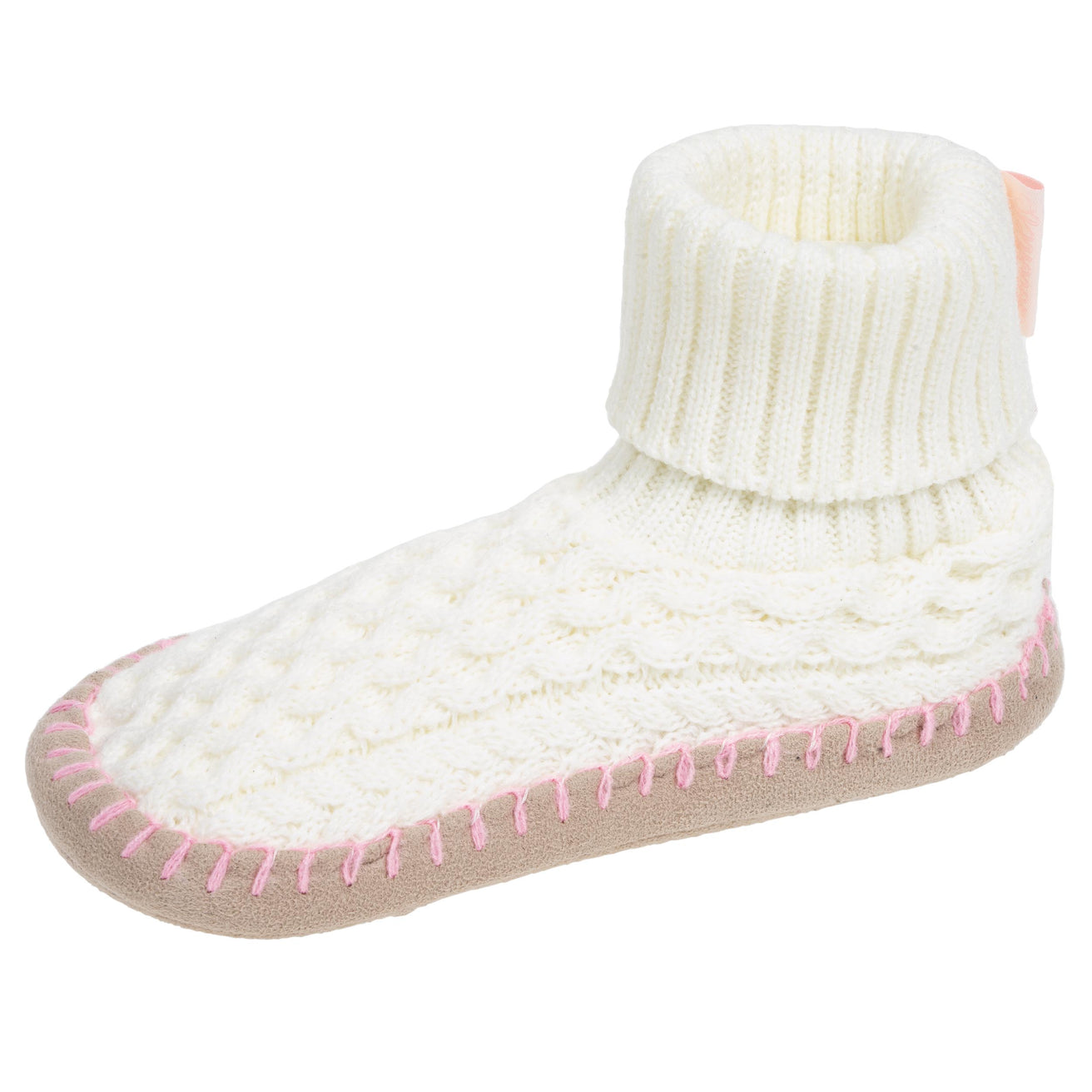Chaussons scandinaves Femme maille Ivoire