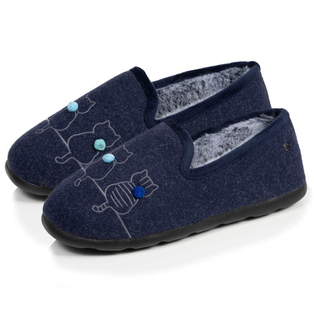 Chaussons slippers Femme Bleu - Isotoner
