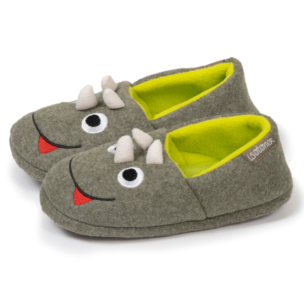 Chaussons slippers Garçon Kaki chiné - Isotoner