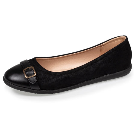 Ballerines Noires Femme boucle dorée - Isotoner