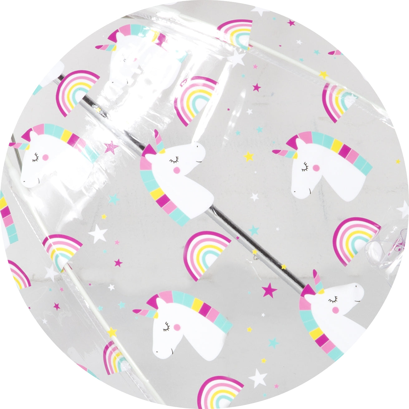 Parapluie Enfant transparent PVC/Licorne Arc-en-ciel