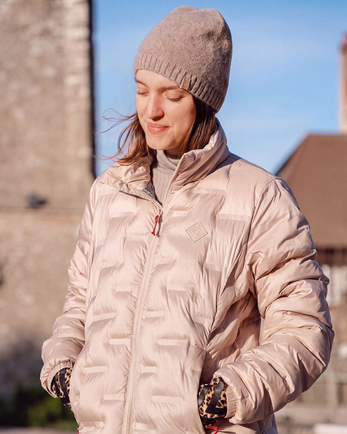 Doudoune Femme manches longues Beige