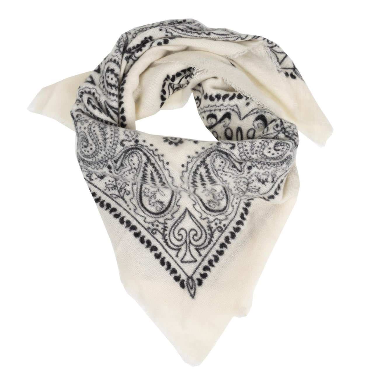 Echarpe Bandana carrée Femme Maille Blanche