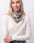 Écharpe Bandana carrée Femme Maille Blanche