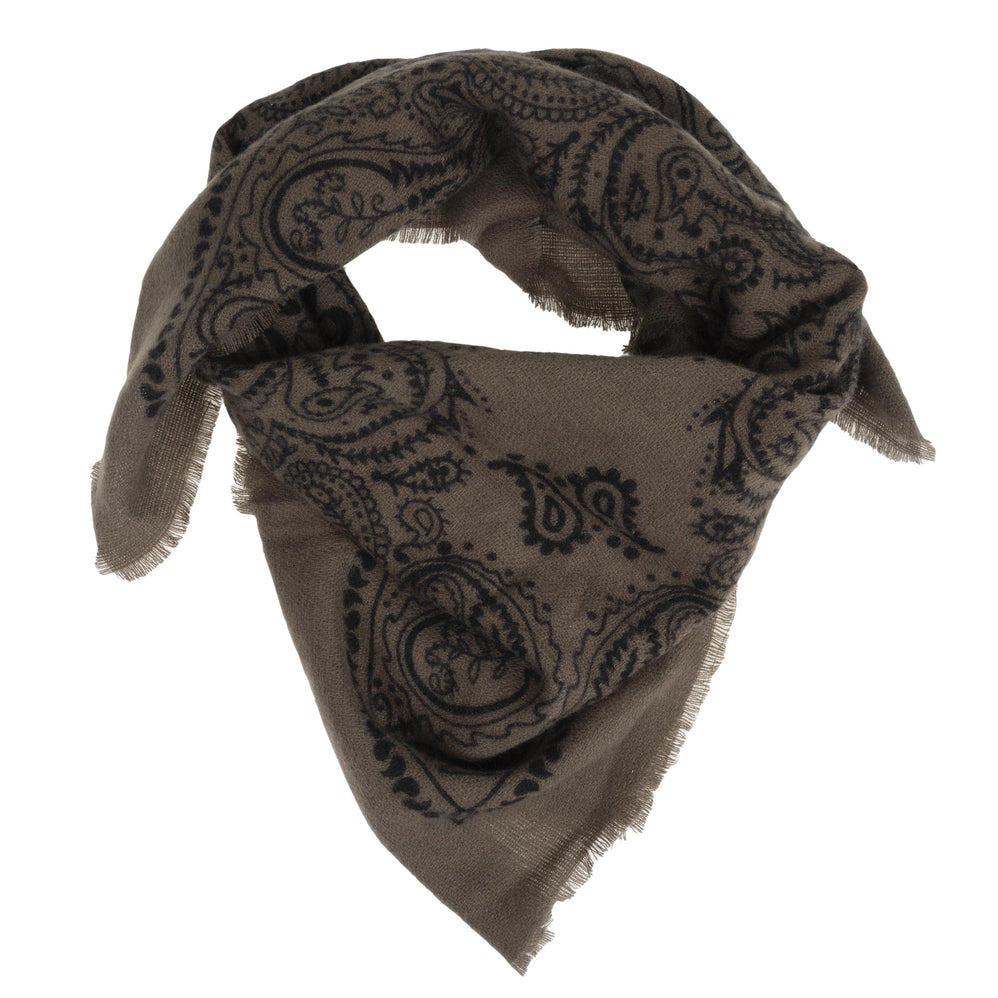 Echarpe Bandana carrée Femme Maille Kaki - Isotoner