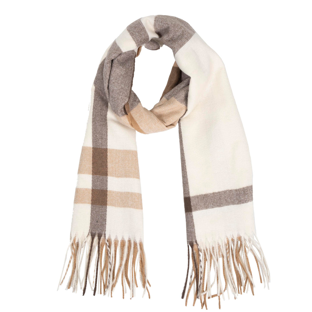 Écharpe Femme Ultra-doux Tartan Beige/Marron - Isotoner