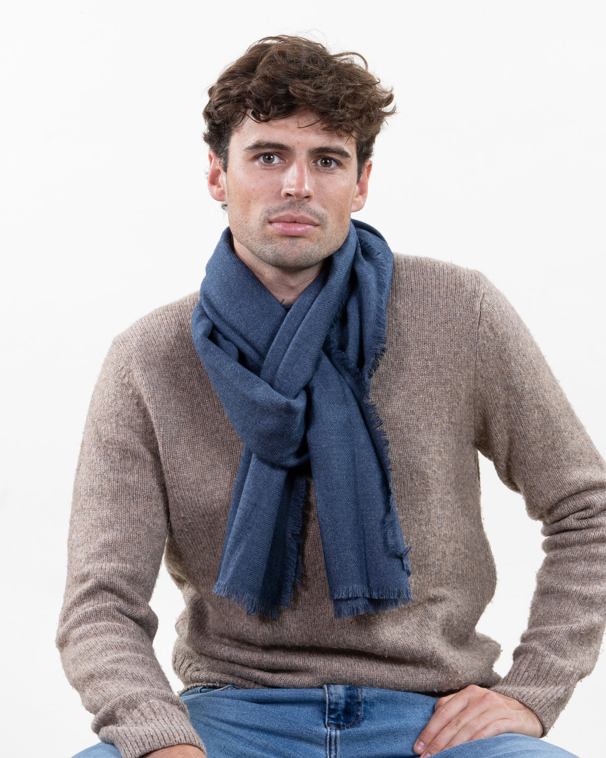 Écharpe Mixte Ultra-doux Bleu chiné