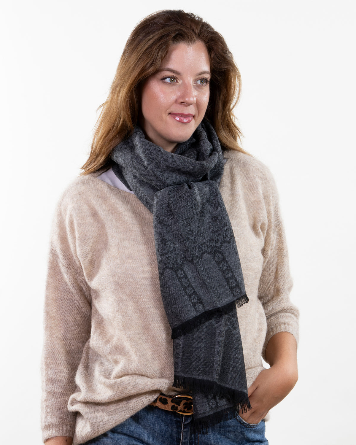 Écharpe Mixte Ultra-doux Motifs Noir