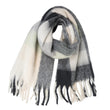 Echarpe-plaid Femme avec franges Beige/Gris