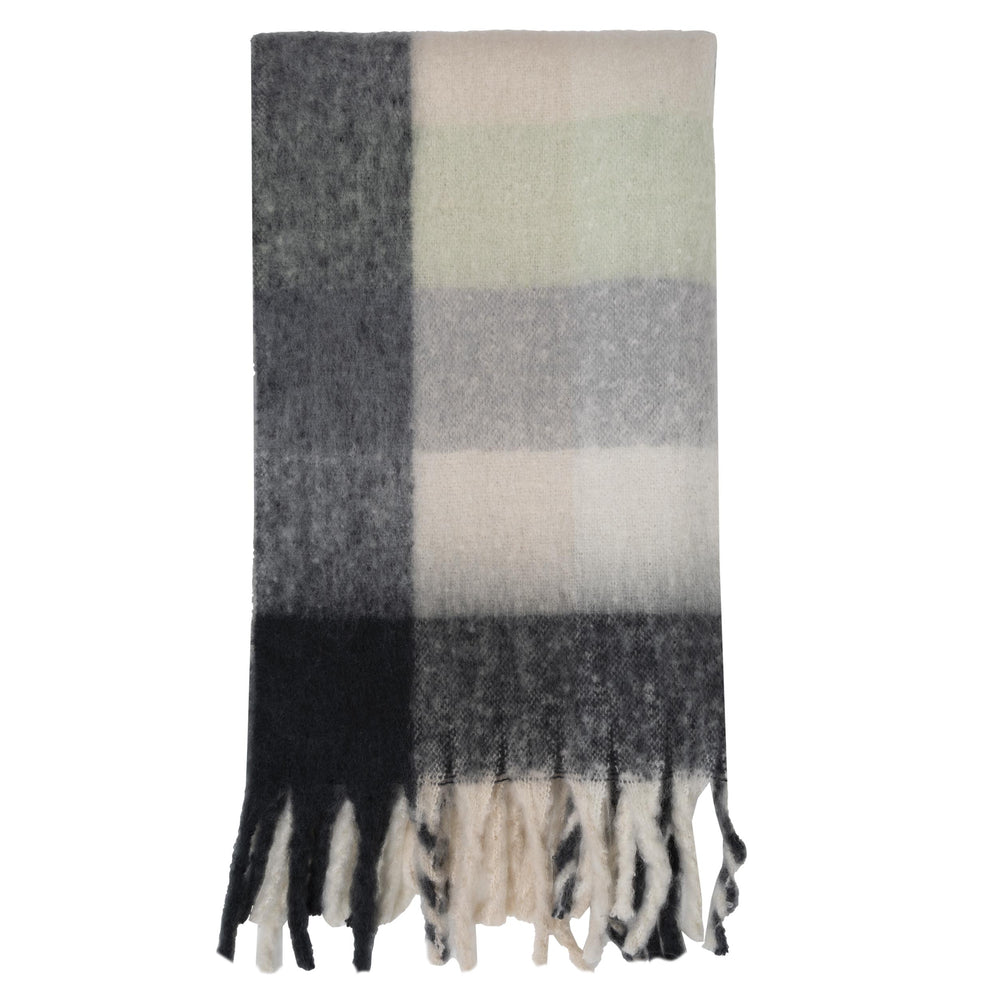Echarpe-plaid Femme avec franges Beige/Gris - Isotoner