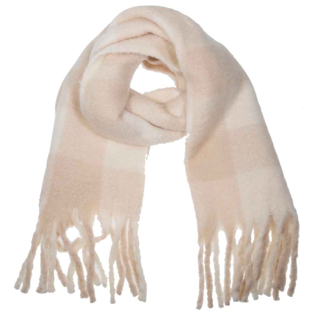 Echarpe plaid Femme avec franges Crème - Isotoner
