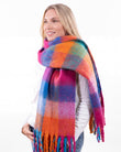 Écharpe plaid Femme avec franges Multicolore