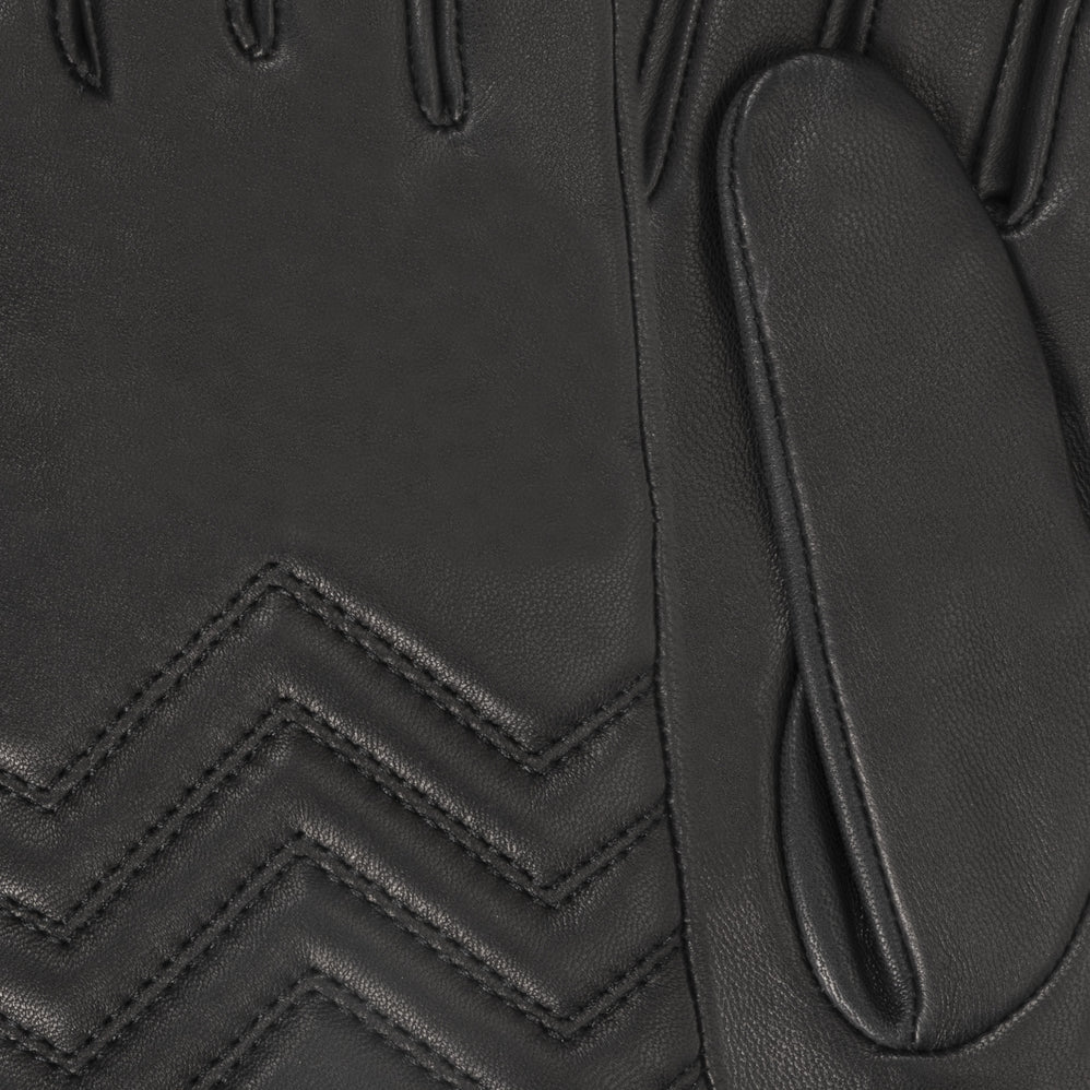 Gants Femme Cuir d'agneau Noir détails surpiqûres - Isotoner