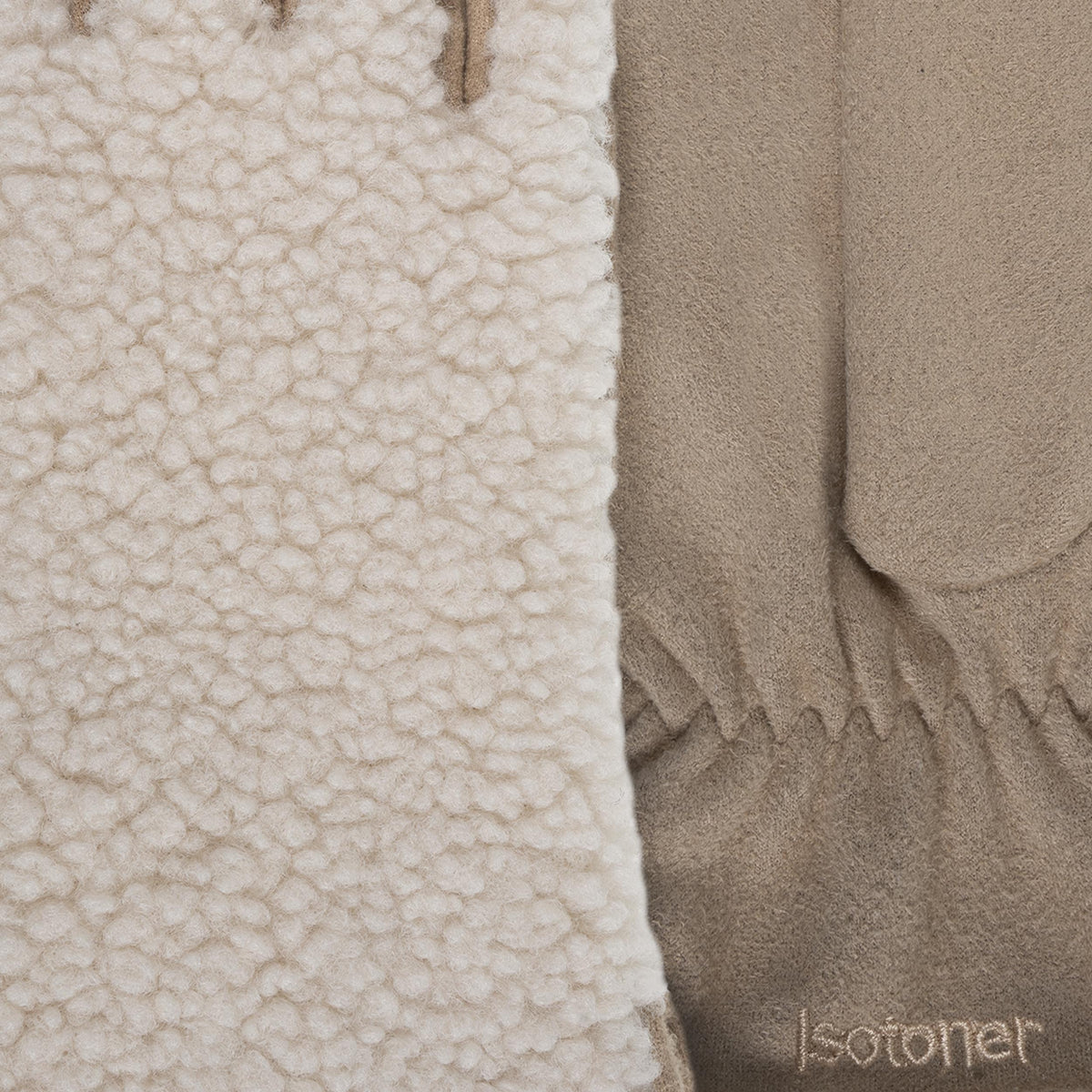 Gants Femme Sherpa Tactiles Beige