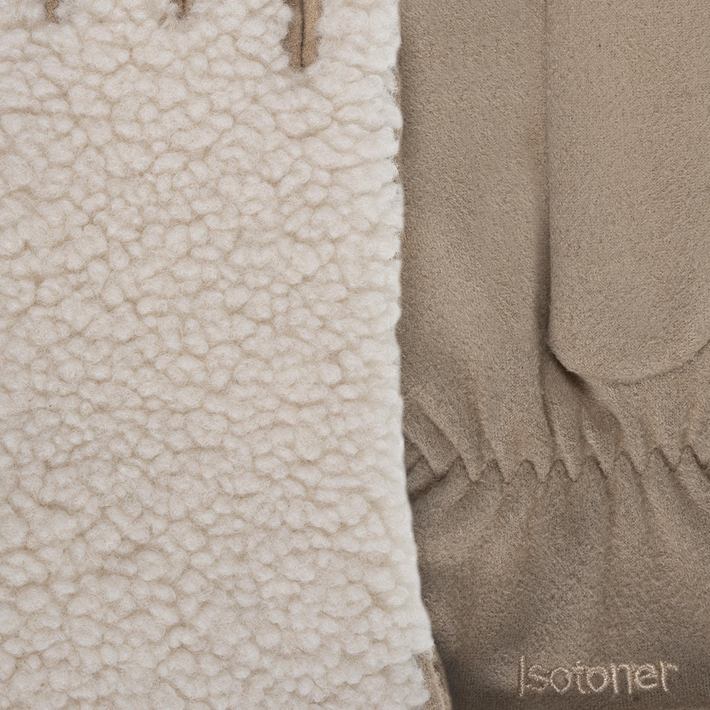 Gants Femme Sherpa Tactiles Beige - Isotoner