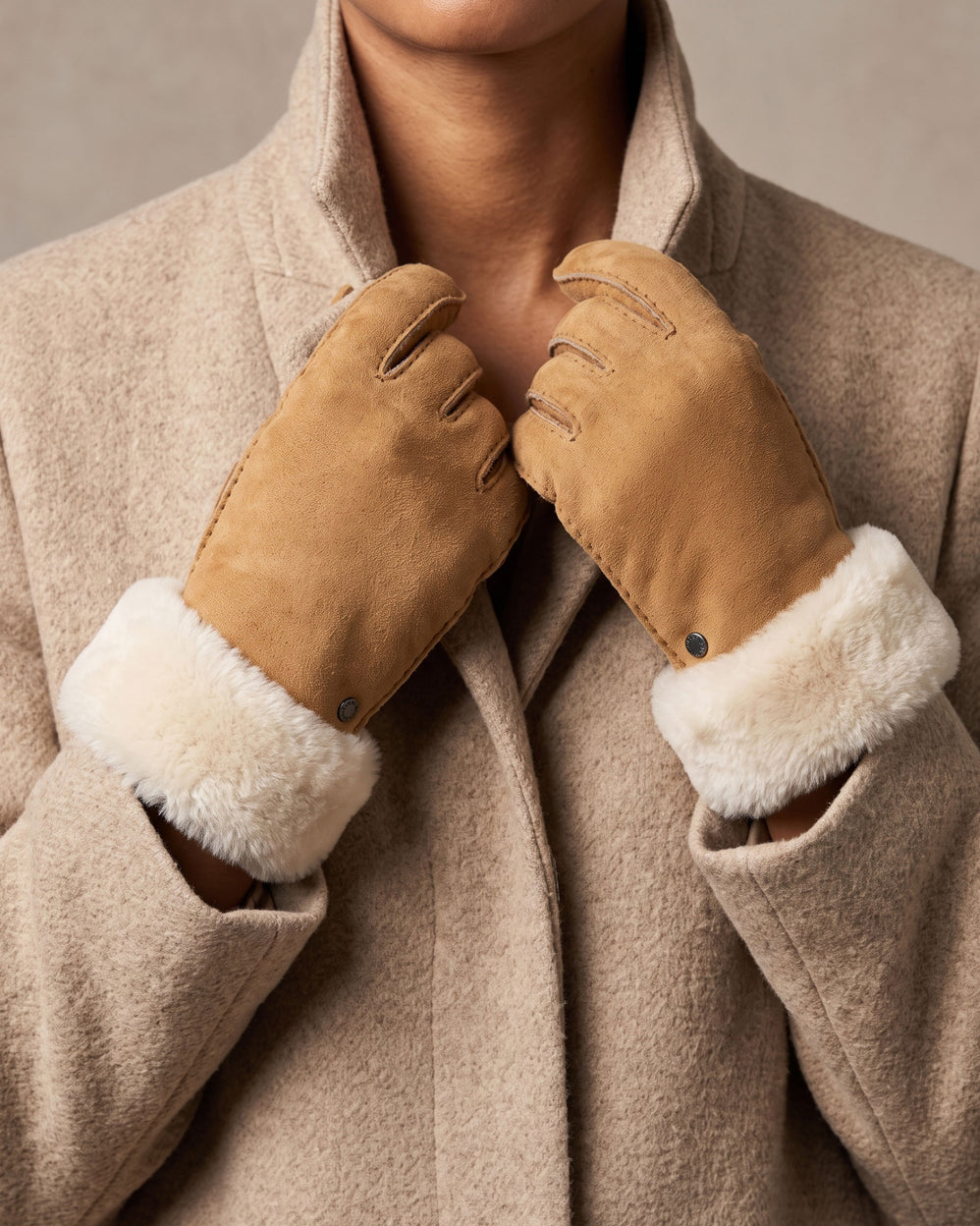 Gants Femme cuir chaud Caramel - Isotoner