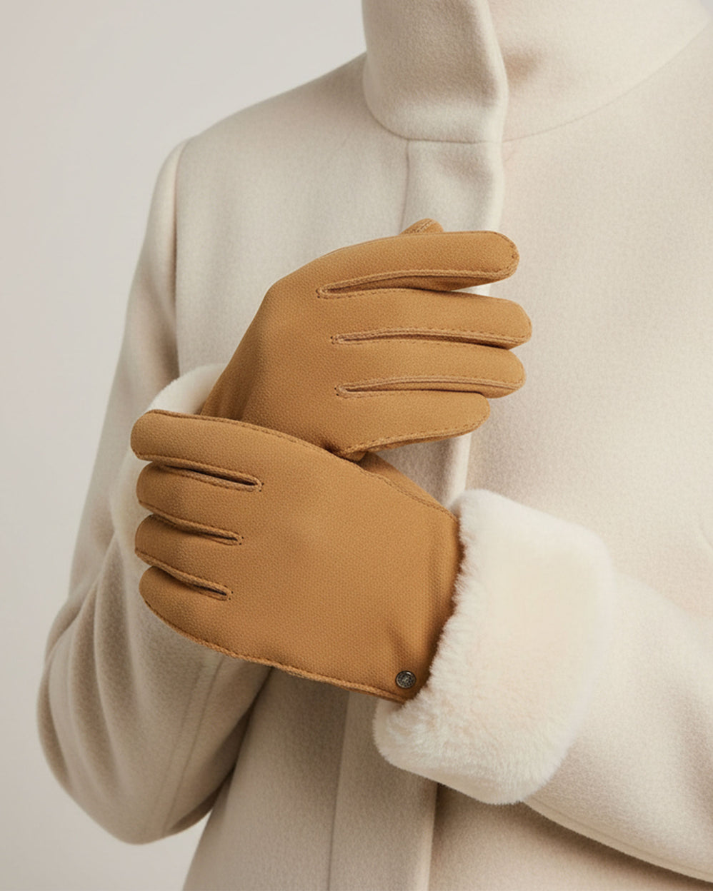 Gants Femme cuir chaud Caramel - Isotoner