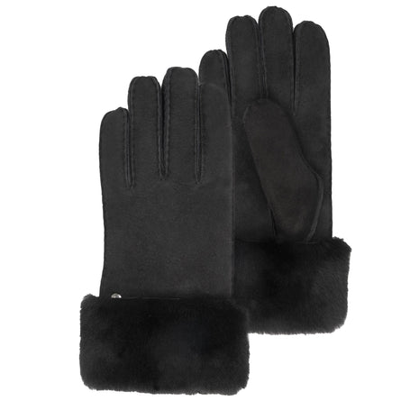 Gants Femme cuir/fourrure chaud Noir - Isotoner