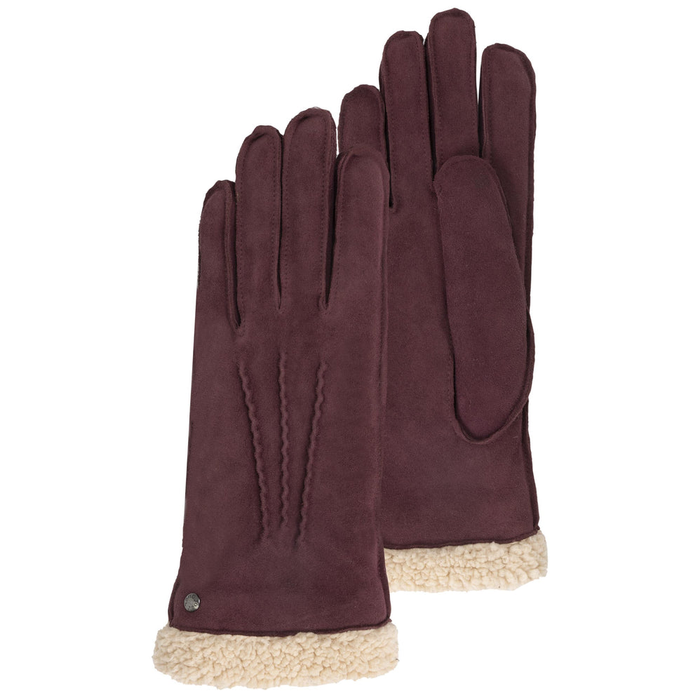 Gants Femme cuir velours fourrés Bordeaux - Isotoner